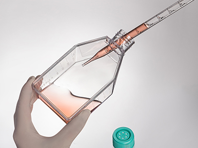 斜頸設(shè)計(jì)，易于傾倒，方便移 液管和細(xì)胞刮刀的進(jìn)出